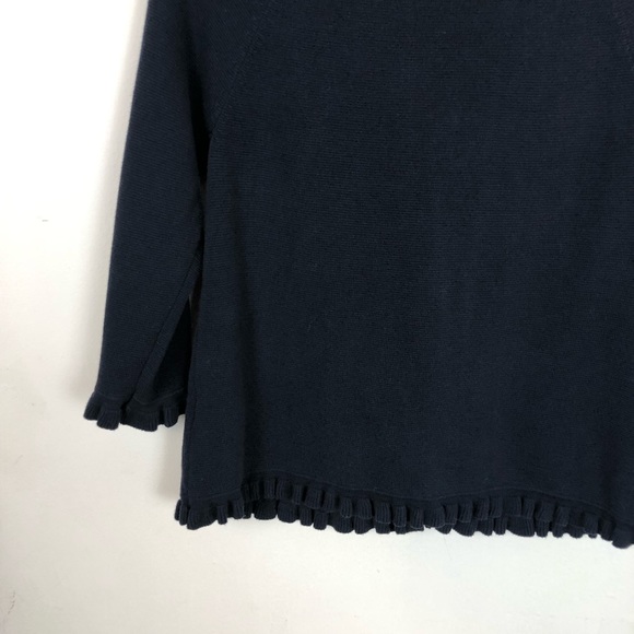 BODEN Thick Navy 100% Cotton Ruffle Jacket size 12 - Picture 8 of 12